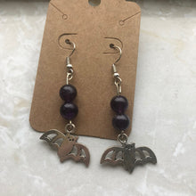 Load image into Gallery viewer, Amethyst Bat Earrings
