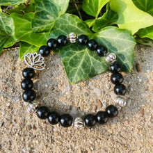 Load image into Gallery viewer, Onyx Lotus Bracelet
