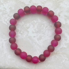 Load image into Gallery viewer, Matte Red &amp; Pink Glass Bracelet
