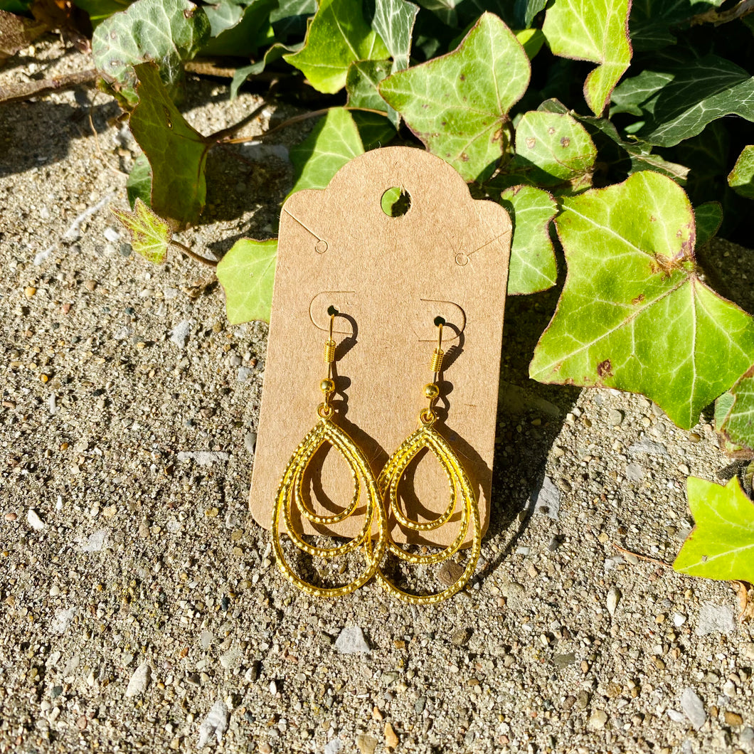 Gold Tear Drop Earrings