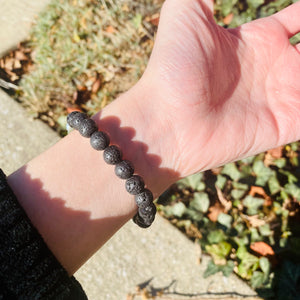 African Turquoise & Lava Stone Bracelet