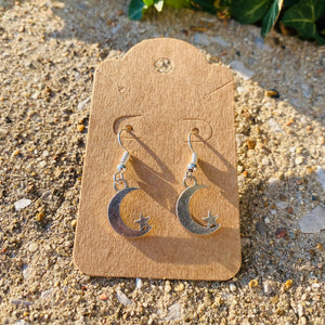 Moon + Star Charm Earrings