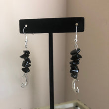 Load image into Gallery viewer, Onyx Chip Moon Earrings
