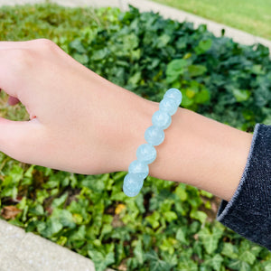Light Blue Chunky Glass Bracelet