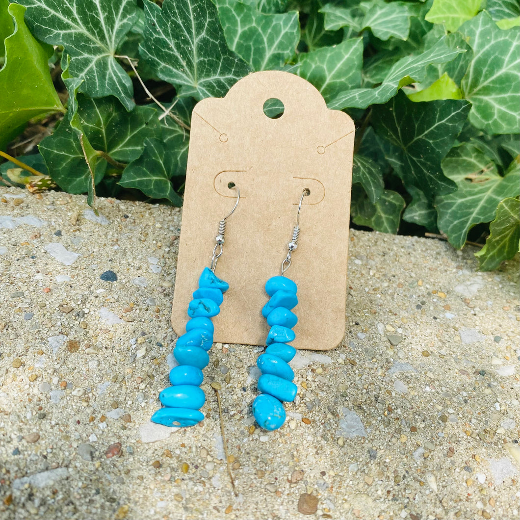 Blue Howlite Chip Earrings