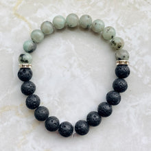 Load image into Gallery viewer, Kiwi Jasper & Lava Stone Bracelet