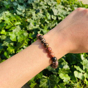 Black Lace Rhodonite Bracelet