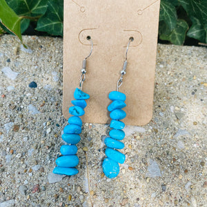 Blue Howlite Chip Earrings