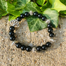 Load image into Gallery viewer, Onyx Lotus Bracelet
