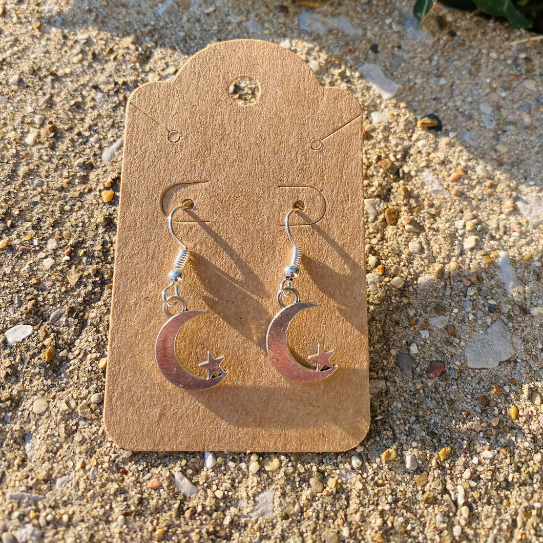 Moon + Star Charm Earrings