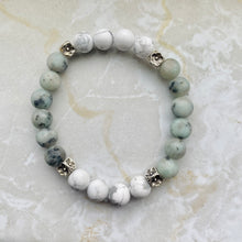 Load image into Gallery viewer, Howlite & Kiwi Jasper Bracelet