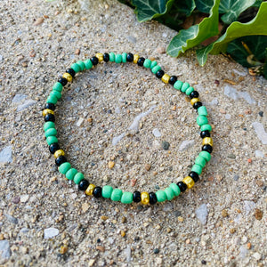 Green, Black, & Gold Anklet