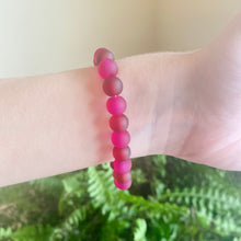 Load image into Gallery viewer, Matte Red &amp; Pink Glass Bracelet
