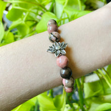 Load image into Gallery viewer, Black Lace Rhodonite, Onyx, Lava Stone, Lotus
