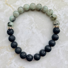 Load image into Gallery viewer, Kiwi Jasper & Lava Stone Bracelet