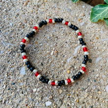 Load image into Gallery viewer, Black, Red, & Silver Anklet