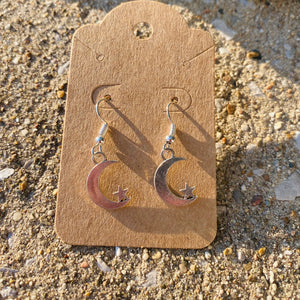 Moon + Star Charm Earrings