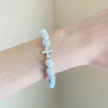 Load image into Gallery viewer, Howlite Cross Bracelet