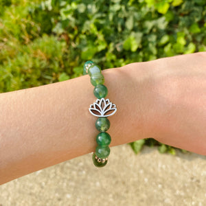 Green Agate Lotus Bracelet