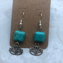 Load image into Gallery viewer, Amazonite &amp; Lotus Earrings
