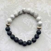 Load image into Gallery viewer, Howlite & Lava Stone Bracelet