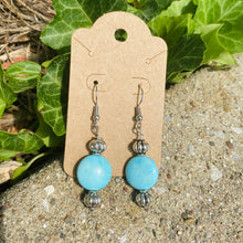 Load image into Gallery viewer, Blue Metal Earrings
