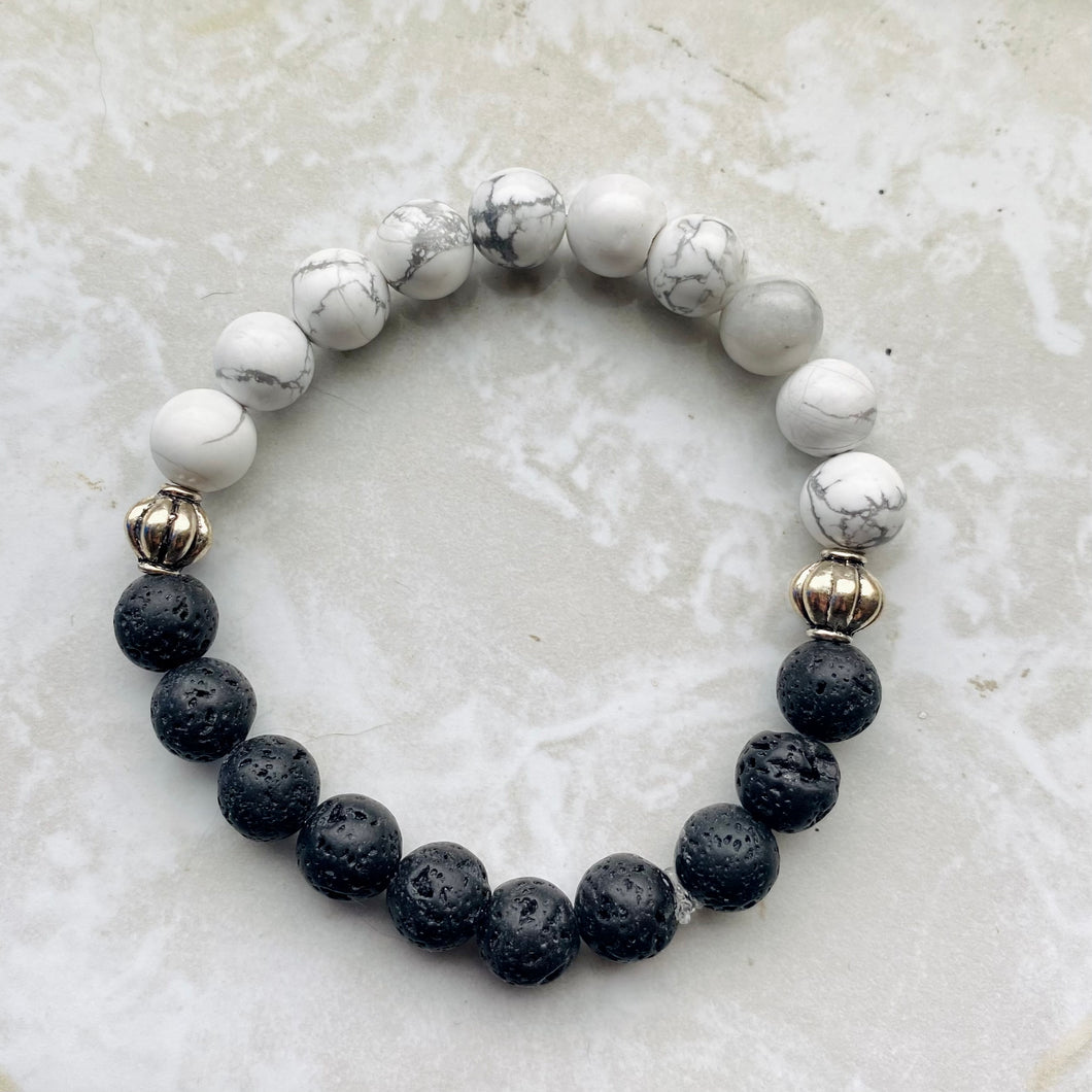Howlite & Lava Stone Bracelet