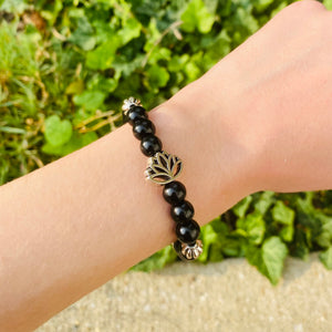 Onyx Lotus Bracelet