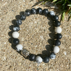 Zebra Stone Buddha Bracelet