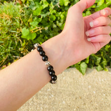 Load image into Gallery viewer, Onyx Lotus Bracelet
