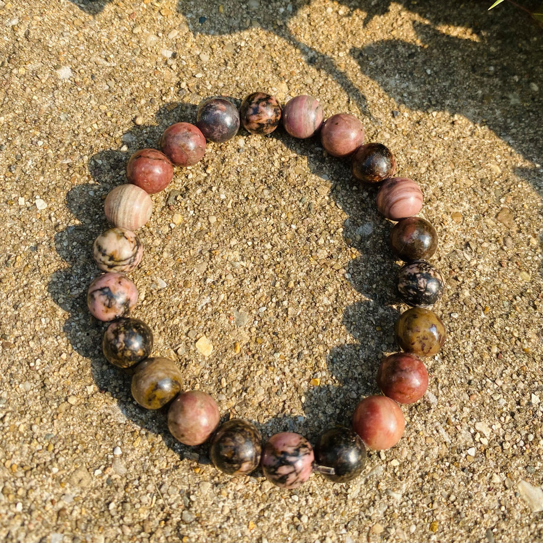 Black Lace Rhodonite Bracelet