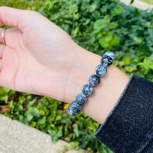 Black Splatter Glass Bracelet