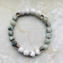 Load image into Gallery viewer, Howlite & Kiwi Jasper Bracelet