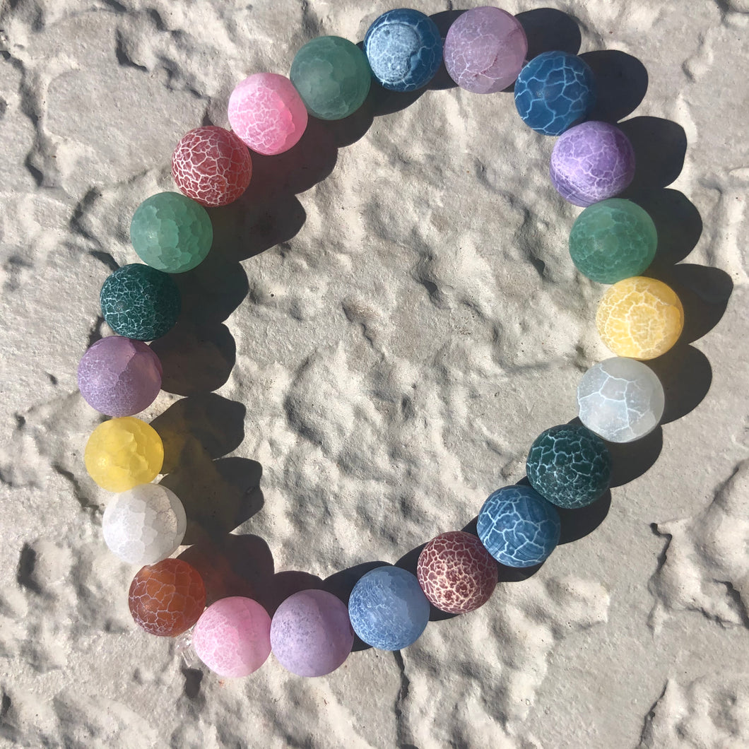 Matte Rainbow Agate Bracelet