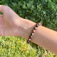 Load image into Gallery viewer, Black Lace Rhodonite Peace Bracelet
