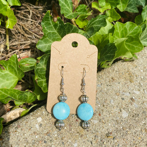 Blue Metal Earrings