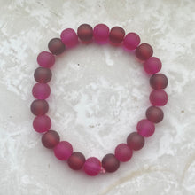Load image into Gallery viewer, Matte Red &amp; Pink Glass Bracelet

