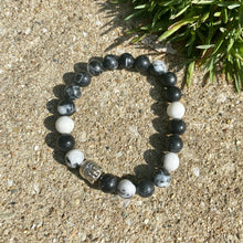 Load image into Gallery viewer, Zebra Stone Buddha Bracelet