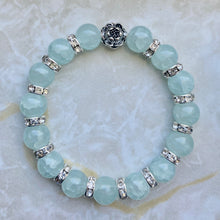 Load image into Gallery viewer, Blue Glass Lotus Bracelet