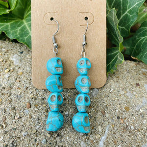 Blue Skull Earrings