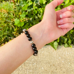 Onyx Lotus Bracelet