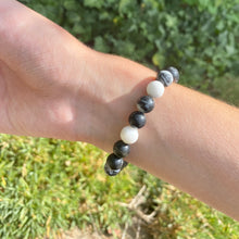 Load image into Gallery viewer, Zebra Stone Buddha Bracelet