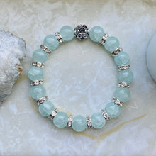 Load image into Gallery viewer, Blue Glass Lotus Bracelet