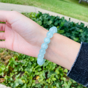 Light Blue Chunky Glass Bracelet