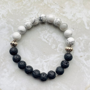 Howlite & Lava Stone Bracelet