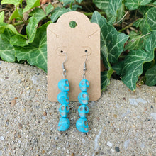 Load image into Gallery viewer, Blue Skull Earrings
