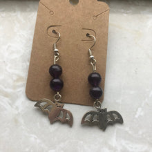 Load image into Gallery viewer, Amethyst Bat Earrings
