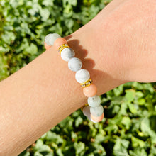 Load image into Gallery viewer, Howlite, Kiwi Jasper, &amp; Pink Aventurine Bracelet
