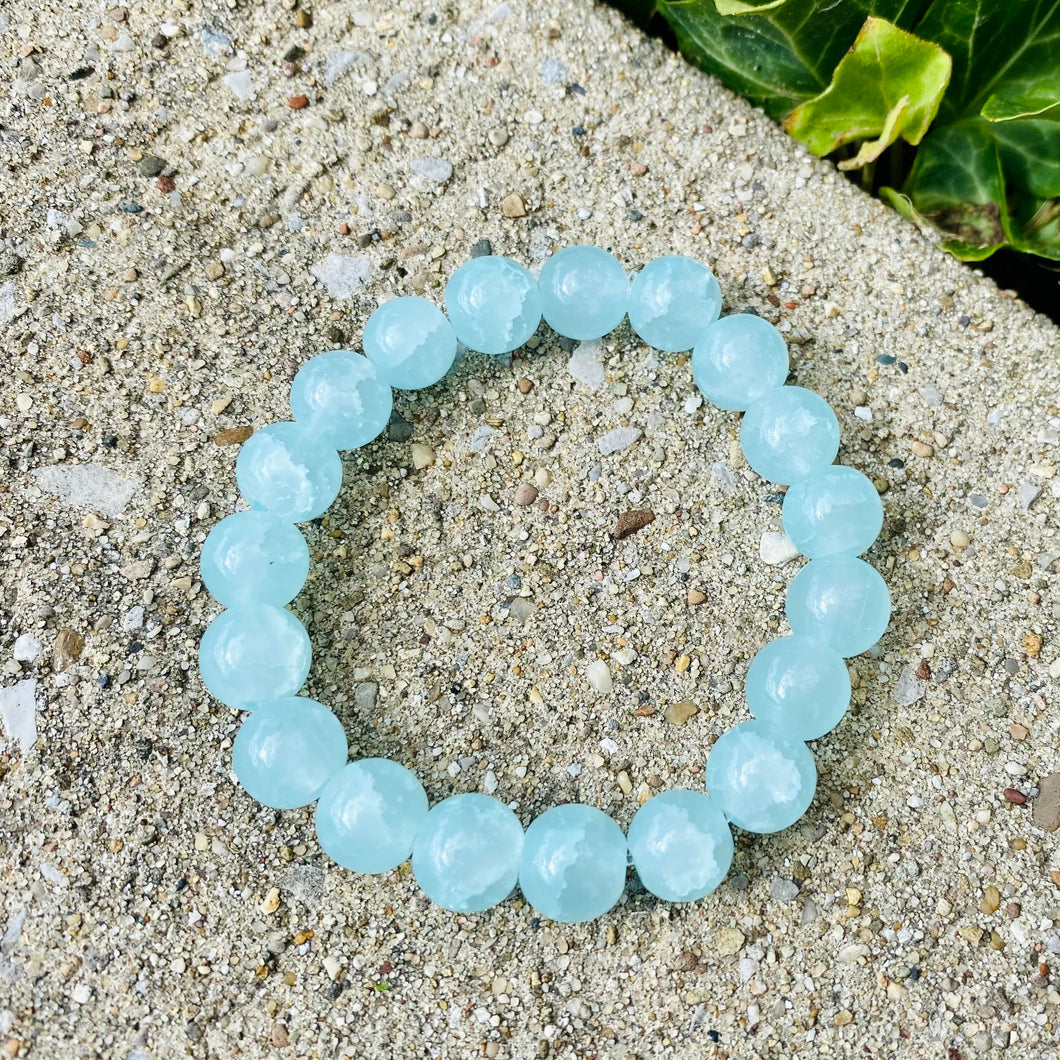 Light Blue Chunky Glass Bracelet