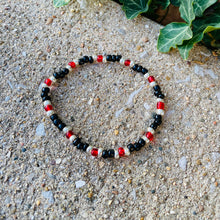 Load image into Gallery viewer, Black, Red, & Silver Anklet